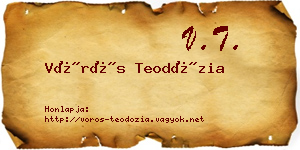 Vörös Teodózia névjegykártya